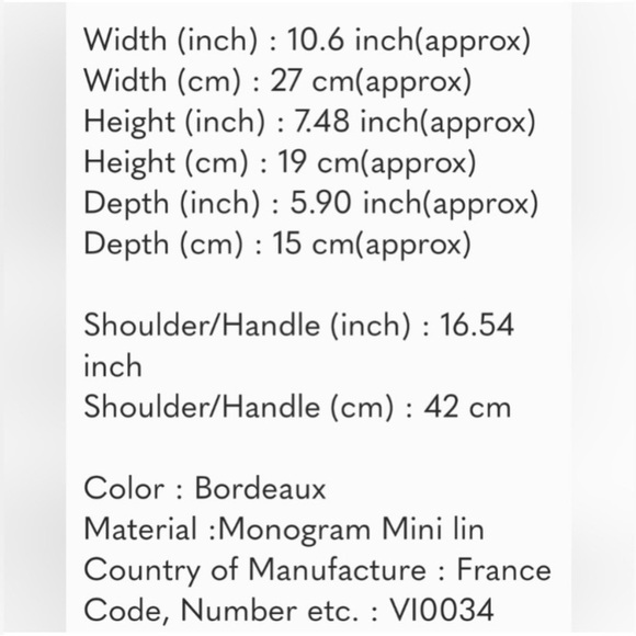 EUC Authentic Louis Vuitton Monogram Mini Lin Josephine PM Bordeaux Purse Bag - Picture 9 of 9